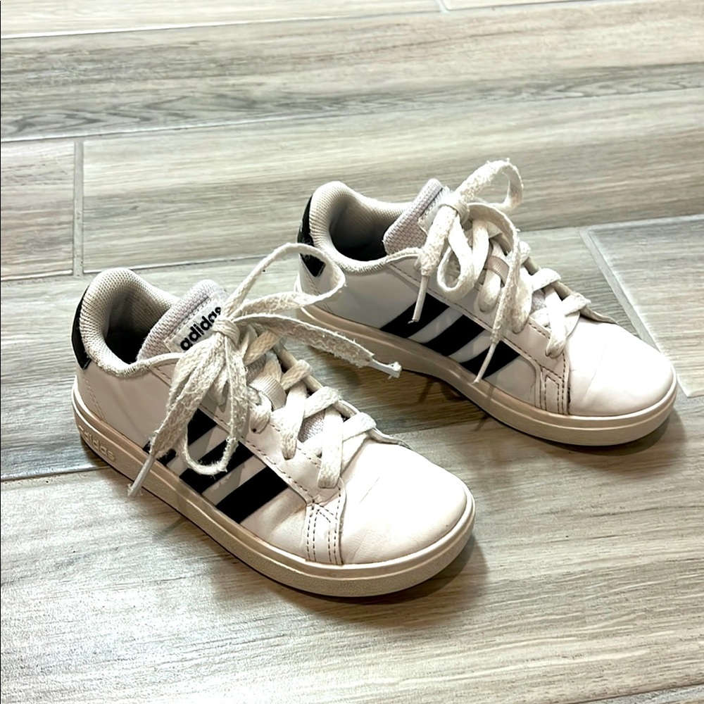 Adidas Kids White and Black Sneakers